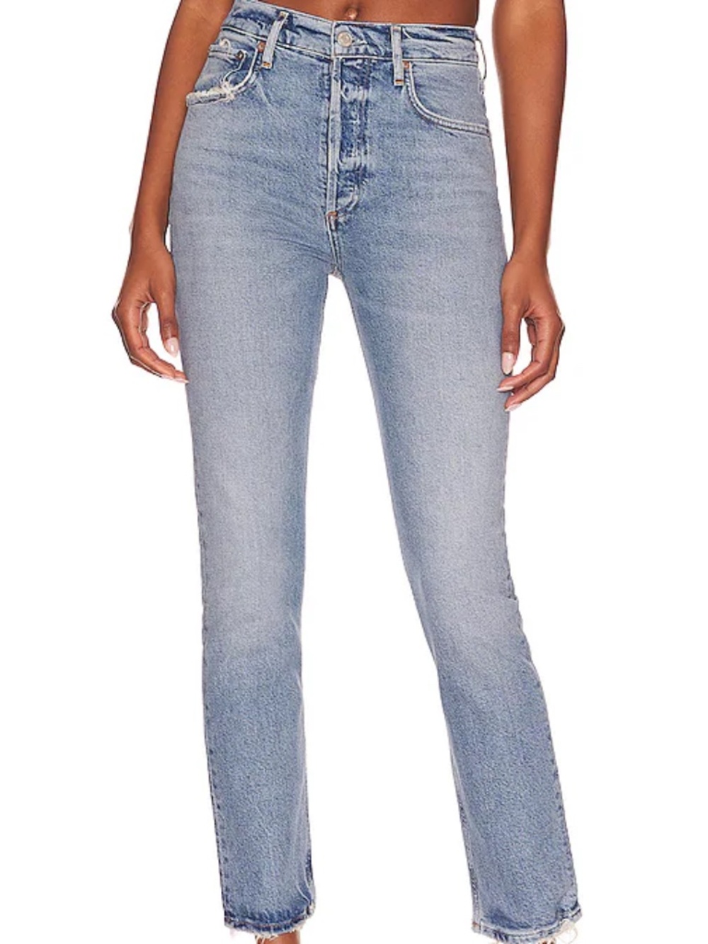 Agolde Light Wash Straight-Leg Jeans Riley Cove | 30